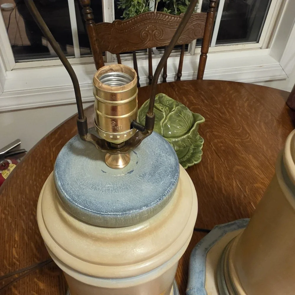 Vintage matching country goose lamp set table lamp & Floor Cottagecore